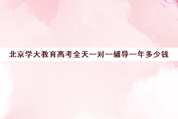 北京学大教育高考全天一对一辅导一年多少钱（高考一对一辅导多少钱一小时）