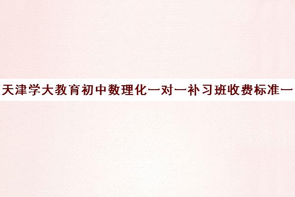 天津学大教育初中数理化一对一补习班收费标准一览表