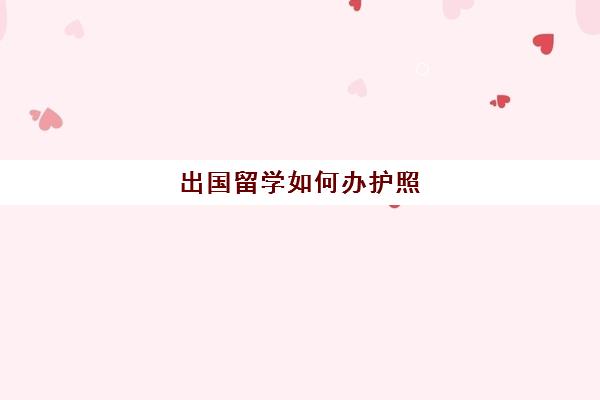 出国留学如何办护照(出国留学怎么办护照)