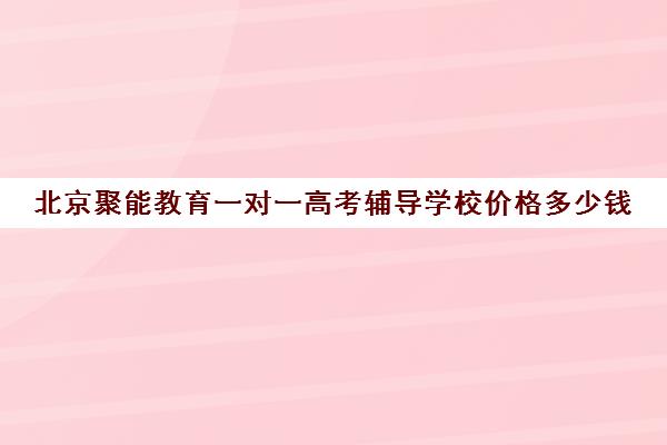 北京聚能教育一对一高考辅导学校价格多少钱（高考线上辅导机构有哪些比较好）