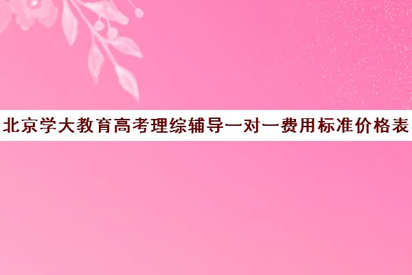 北京学大教育高考理综辅导一对一费用标准价格表（高考一对一辅导多少钱一小时）