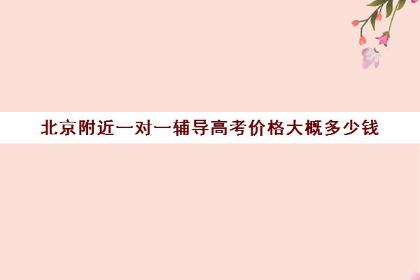 北京附近一对一辅导高考价格大概多少钱(北京高考培训机构排名最新)