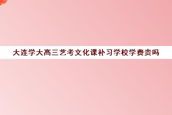 大连学大高三艺考文化课补习学校学费贵吗