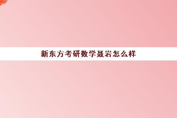 新东方考研数学聂岩怎么样(考研数学老师推荐排名)