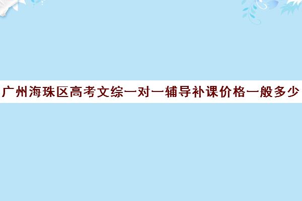 广州海珠区高考文综一对一辅导补课价格一般多少钱(广州高中补课机构排名)