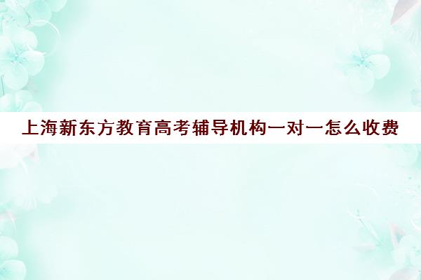 上海新东方教育高考辅导机构一对一怎么收费(新东方全日制高考班收费)