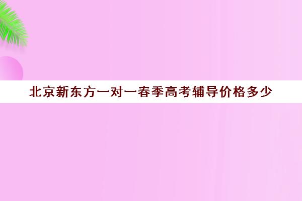 北京新东方一对一春季高考辅导价格多少（春季高考线上辅导班）