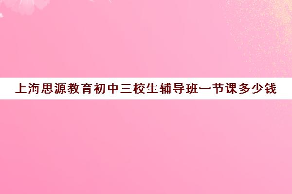 上海思源教育初中三校生辅导班一节课多少钱（上海初中一对一辅导价格）