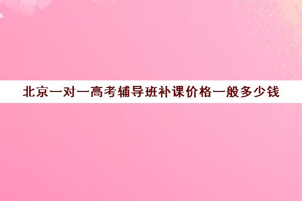 北京一对一高考辅导班补课价格一般多少钱(高一一对一补课收费)