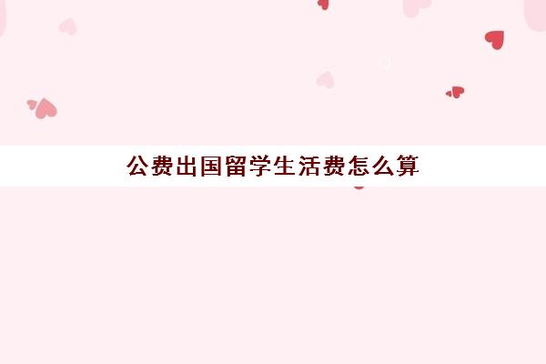 公费出国留学生活费怎么算(公派留学费用标准)