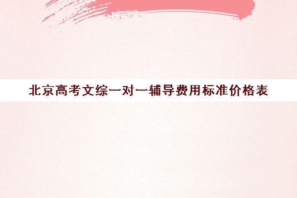 北京高考文综一对一辅导费用标准价格表(北京高考培训机构排名最新)