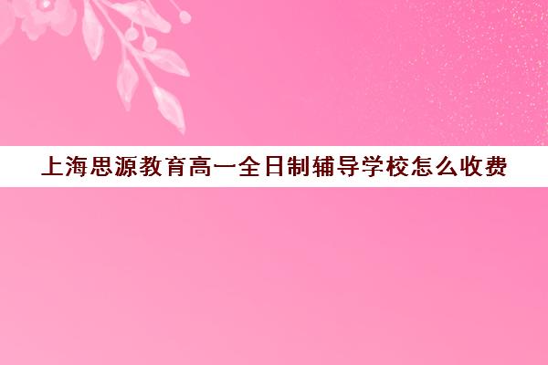 上海思源教育高一全日制辅导学校怎么收费（上海高中培训哪个机构好）