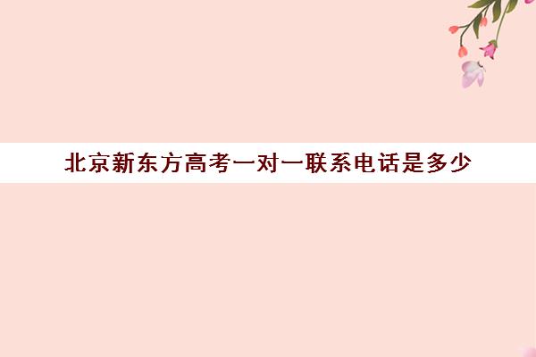 北京新东方高考一对一联系电话是多少（新东方高考培训怎么样）