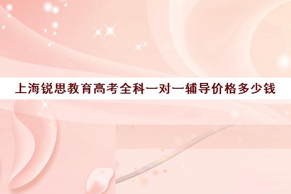 上海锐思教育高考全科一对一辅导价格多少钱（清大锐思教育上班好不好）