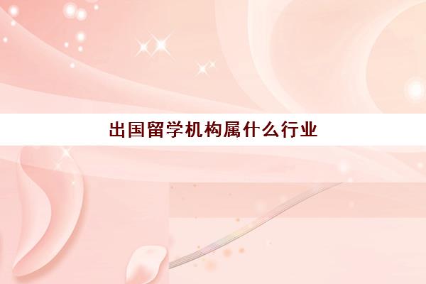 出国留学机构属什么行业(出国留学公司需要什么资质)