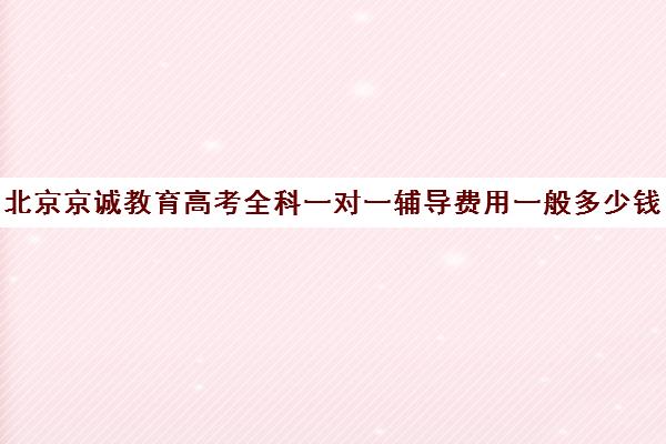 北京京诚教育高考全科一对一辅导费用一般多少钱（高三一对一辅导）