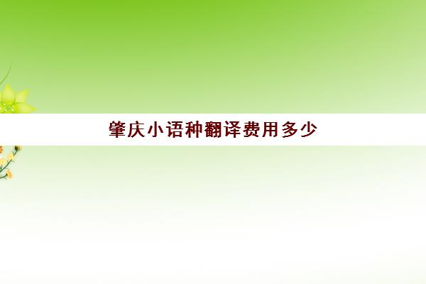 肇庆小语种翻译费用多少(肇庆学院学费一年大概多少)