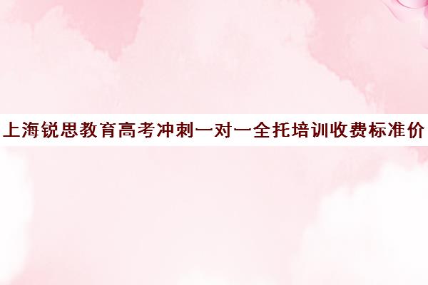 上海锐思教育高考冲刺一对一全托培训收费标准价格一览（锐思教育官网）