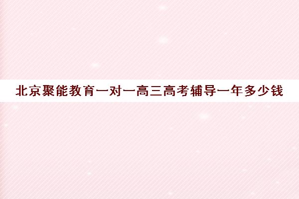 北京聚能教育一对一高三高考辅导一年多少钱（初中生一对一辅导费用）