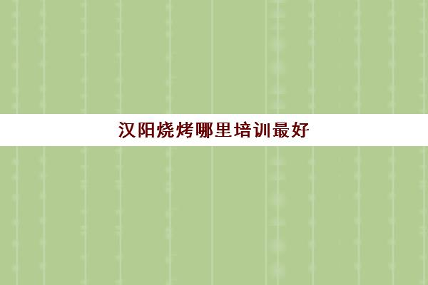 汉阳烧烤哪里培训最好(学烧烤技术培训哪里好)