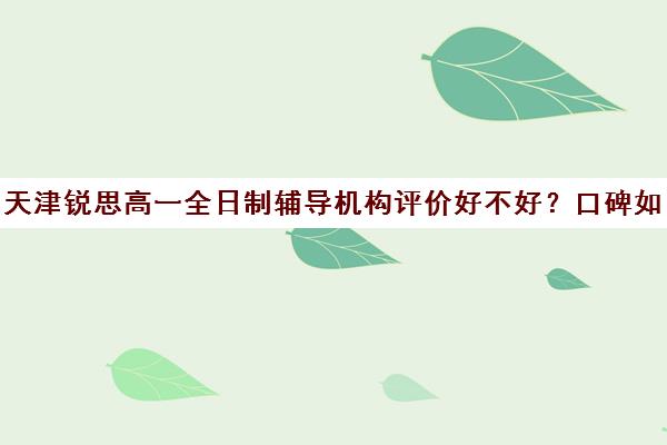 天津锐思高一全日制辅导机构评价好不好？口碑如何？(天津比较好的补课机构)