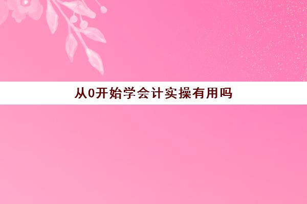 从0开始学会计实操有用吗(0基础学会计需要学多长时间)