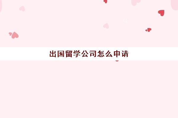 出国留学公司怎么申请(办理出国留学机构需要什么手续)