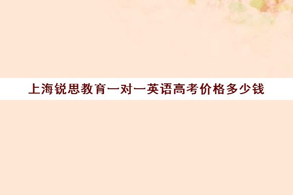 上海锐思教育一对一英语高考价格多少钱（上海英语培训机构前十名）