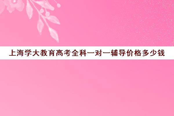 上海学大教育高考全科一对一辅导价格多少钱（成人高考报班哪个机构好）