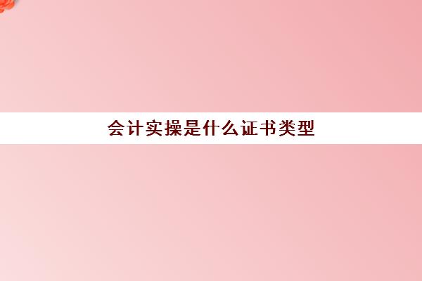 会计实操是什么证书类型(会计从业资格取消后会计证)