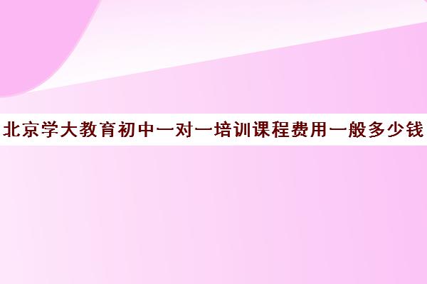 北京学大教育初中一对一培训课程费用一般多少钱（大成教育培训机构怎么样）