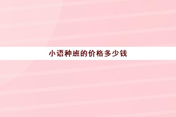 小语种班的价格多少钱(学小语种一般要多少钱)