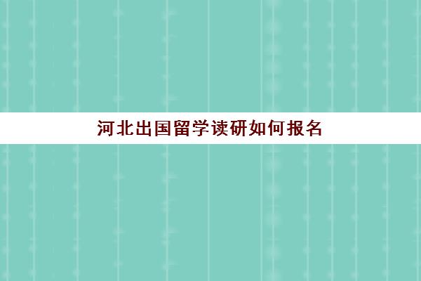 河北出国留学读研如何报名(出国留学平台有哪些)