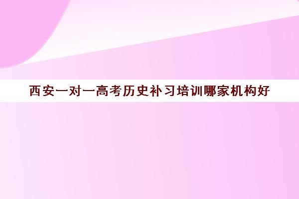 西安一对一高考历史补习培训哪家机构好