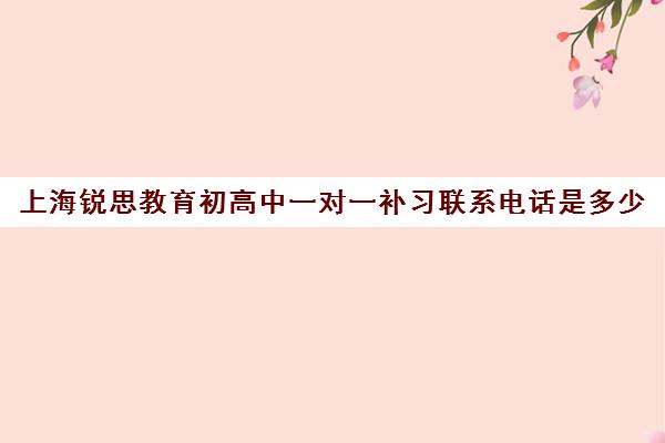 上海锐思教育初高中一对一补习联系电话是多少