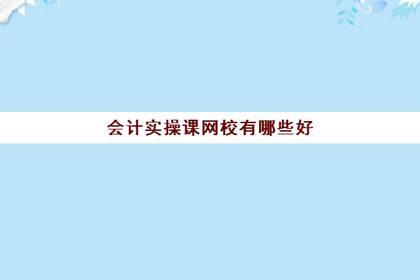 会计实操课网校有哪些好(学会计哪个网课比较好)