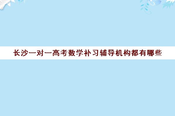 长沙一对一高考数学补习辅导机构都有哪些