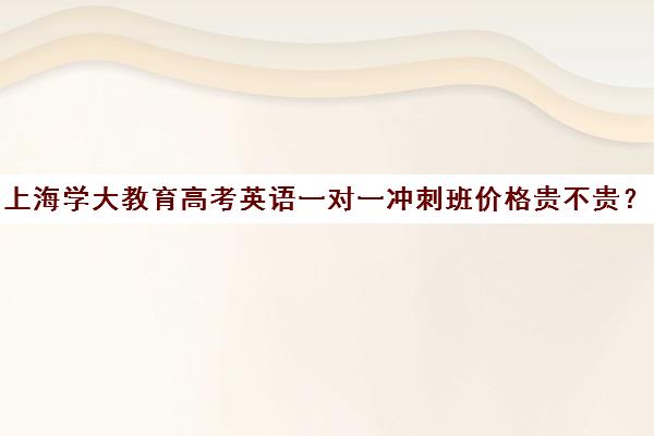 上海学大教育高考英语一对一冲刺班价格贵不贵？多少钱一年（学大教育高三全日制价格）