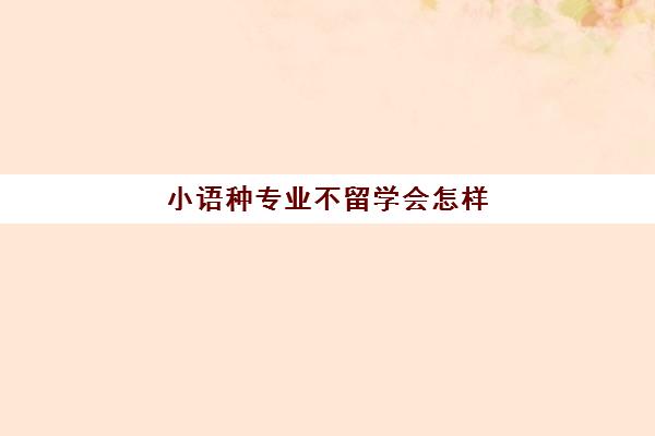 小语种专业不留学会怎样(小语种学什么最好)