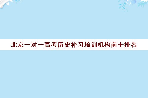 北京一对一高考历史补习培训机构前十排名