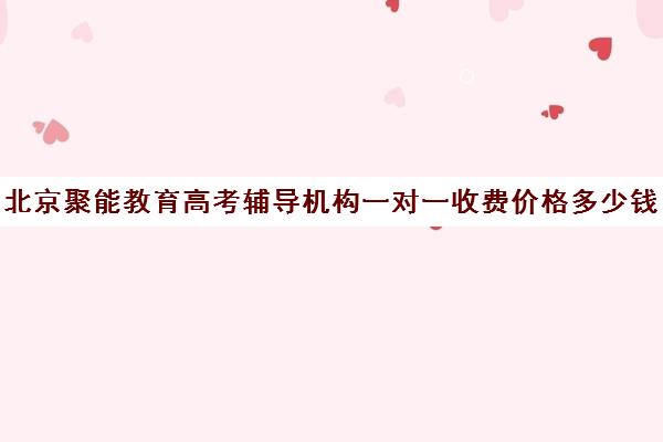 北京聚能教育高考辅导机构一对一收费价格多少钱（高考线上辅导机构有哪些比较好）