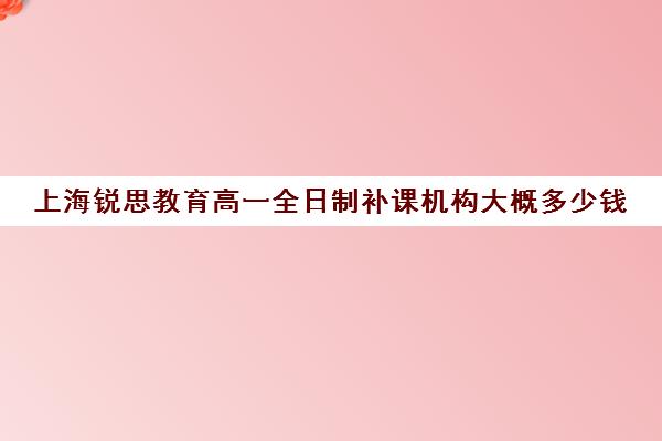 上海锐思教育高一全日制补课机构大概多少钱（上海高中一对一补课多少钱一小时）