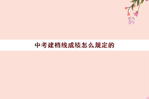 中考建档线成绩怎么规定的(中考过不了建档线怎么办)