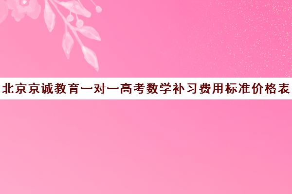 北京京诚教育一对一高考数学补习费用标准价格表