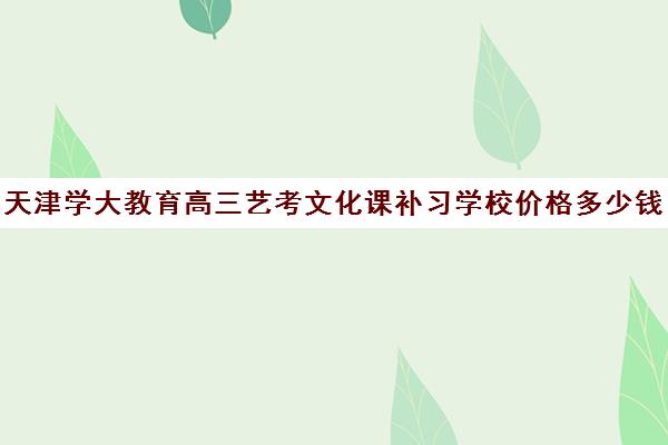 天津学大教育高三艺考文化课补习学校价格多少钱