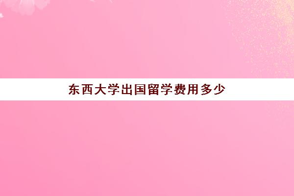 东西大学出国留学费用多少(莫斯科大学留学费用)