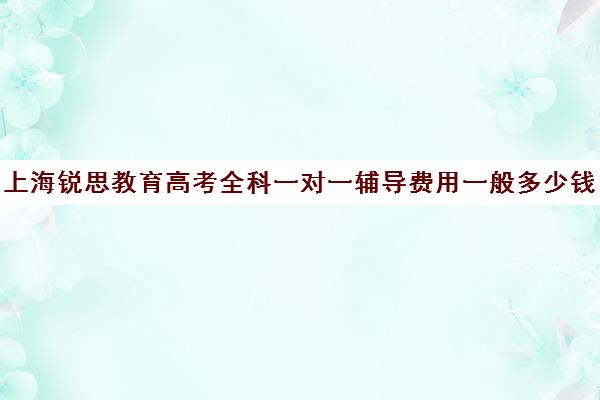 上海锐思教育高考全科一对一辅导费用一般多少钱（锐思教育官网）