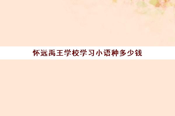 怀远禹王学校学习小语种多少钱