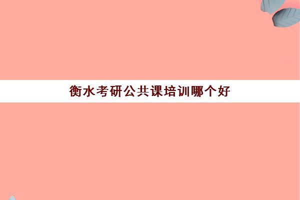 衡水考研公共课培训哪个好(考研公共课是哪几门)