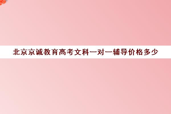 北京京诚教育高考文科一对一辅导价格多少（初中一对一辅导哪个好）